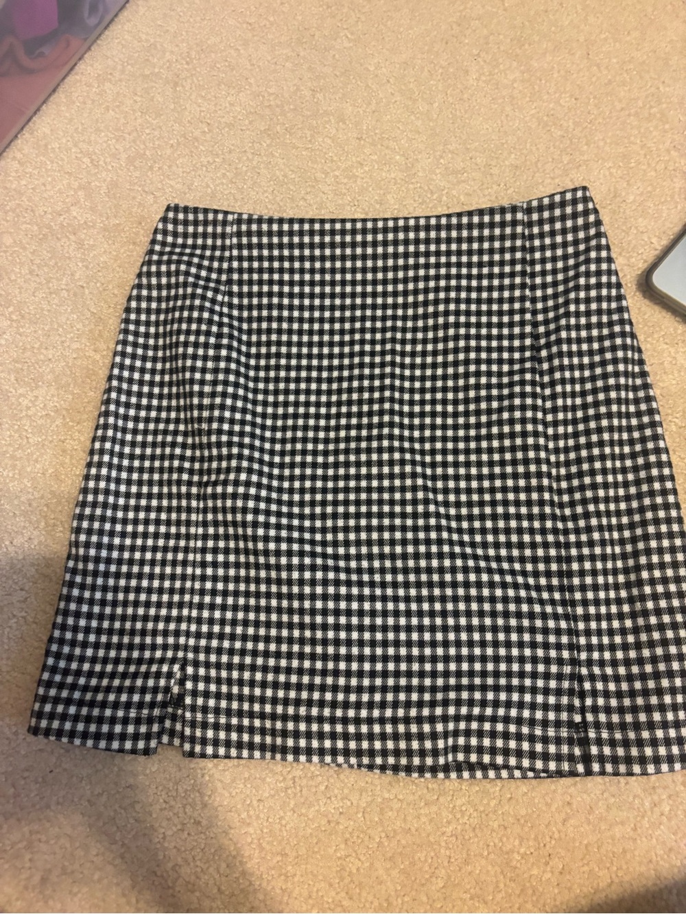 Eyeshadow Black and White Gingham Mini Skirt